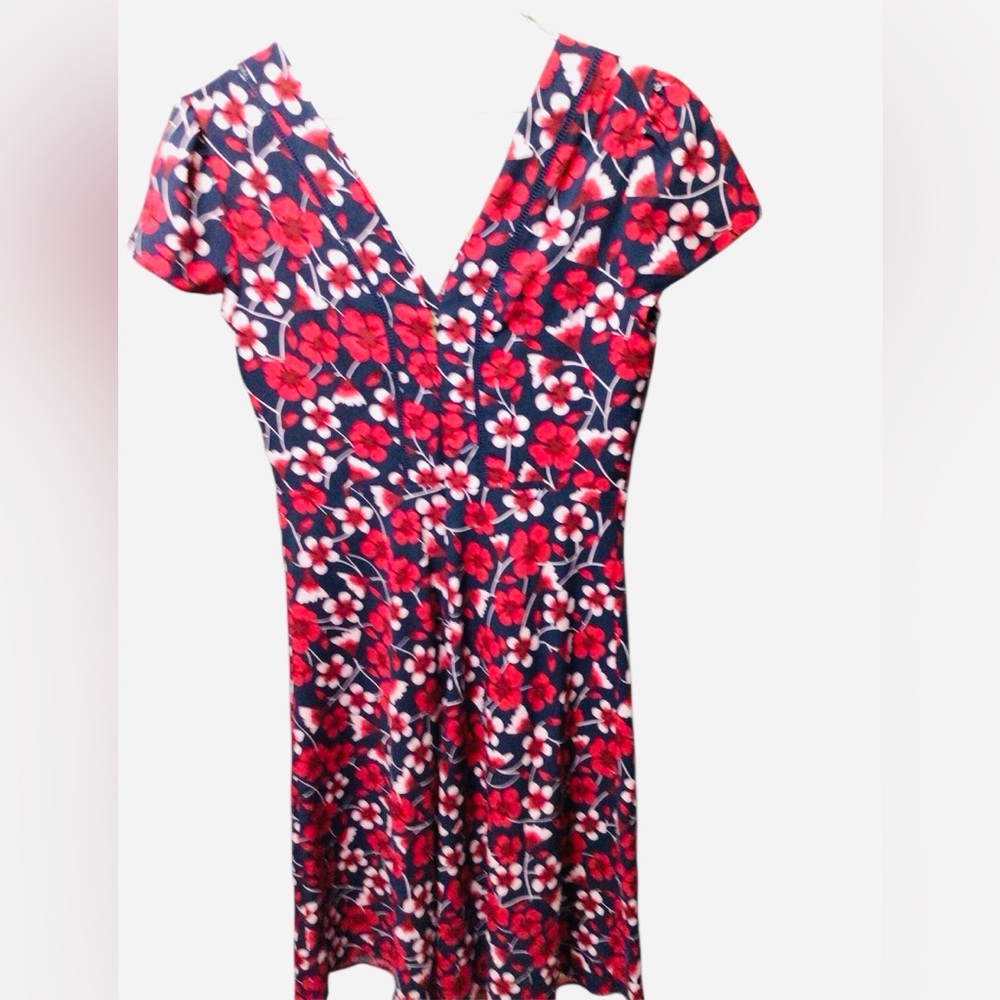 Draper James Red and Blue Floral Midi Dress - Picture 2 of 8